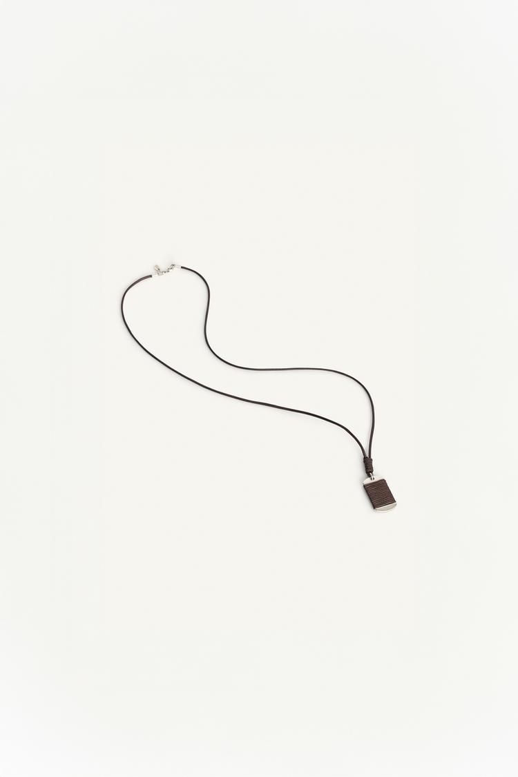 ZARA CONTRAST METAL PLATE NECKLACE
