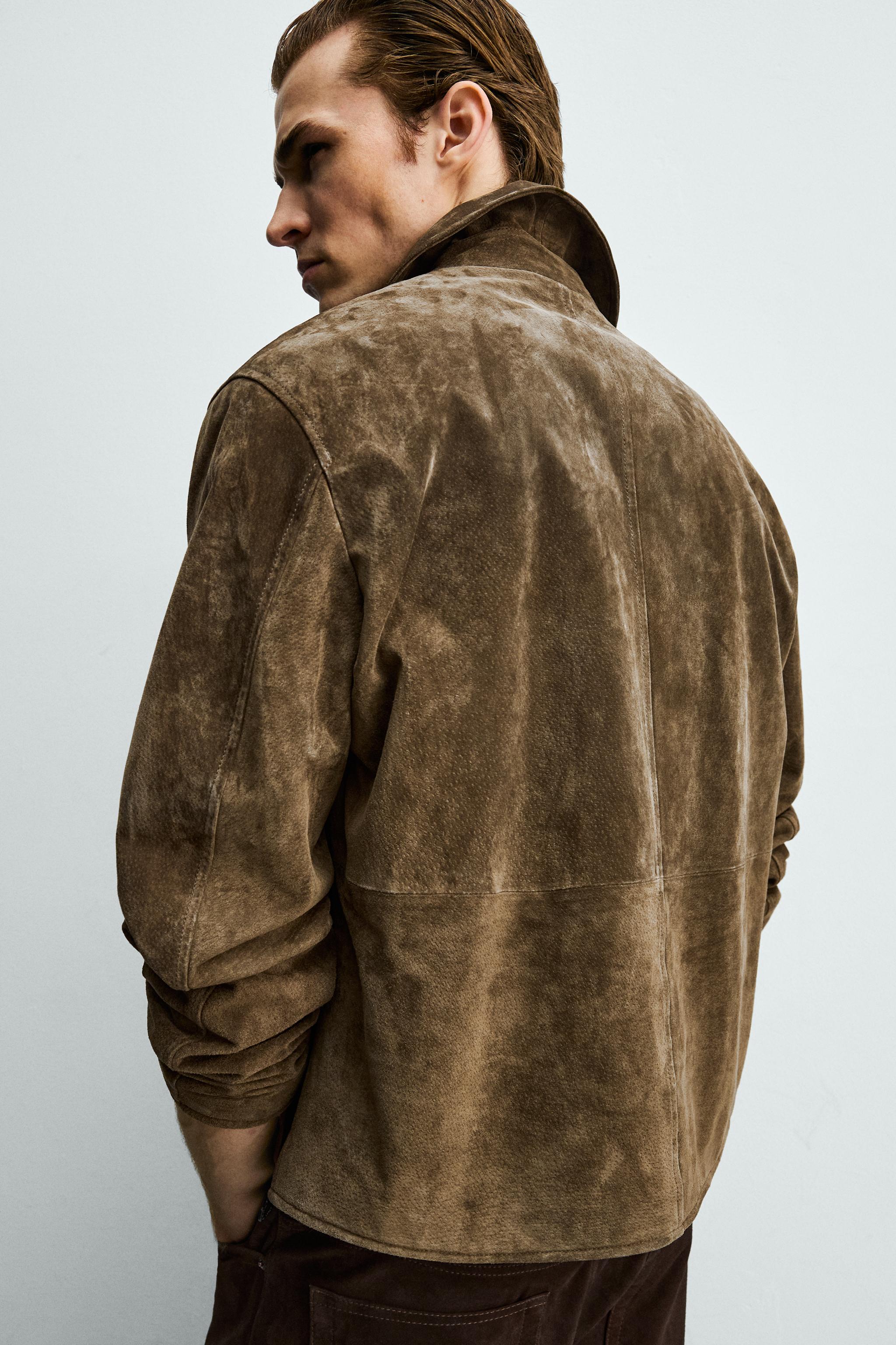 REGULAR FIT SUEDE LEATHER OVERSHIRT