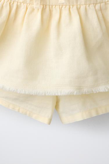 RUFFLED SKORT WITH LACE TRIM - Butter by Zara - Image 3
