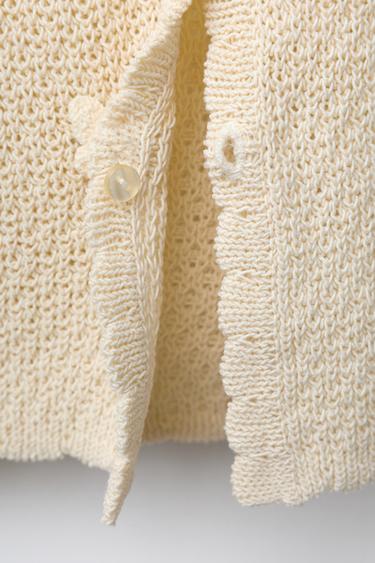 GILET EN MAILLE PAPILLONS - Vanille de Zara - Image 3