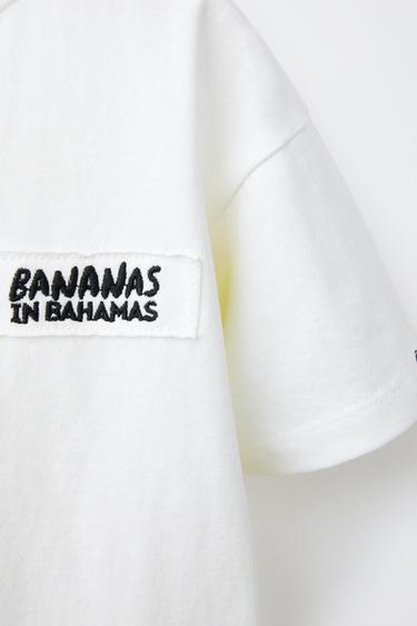 BANANA PRINT T-SHIRT - Oyster-white by Zara - Image 2