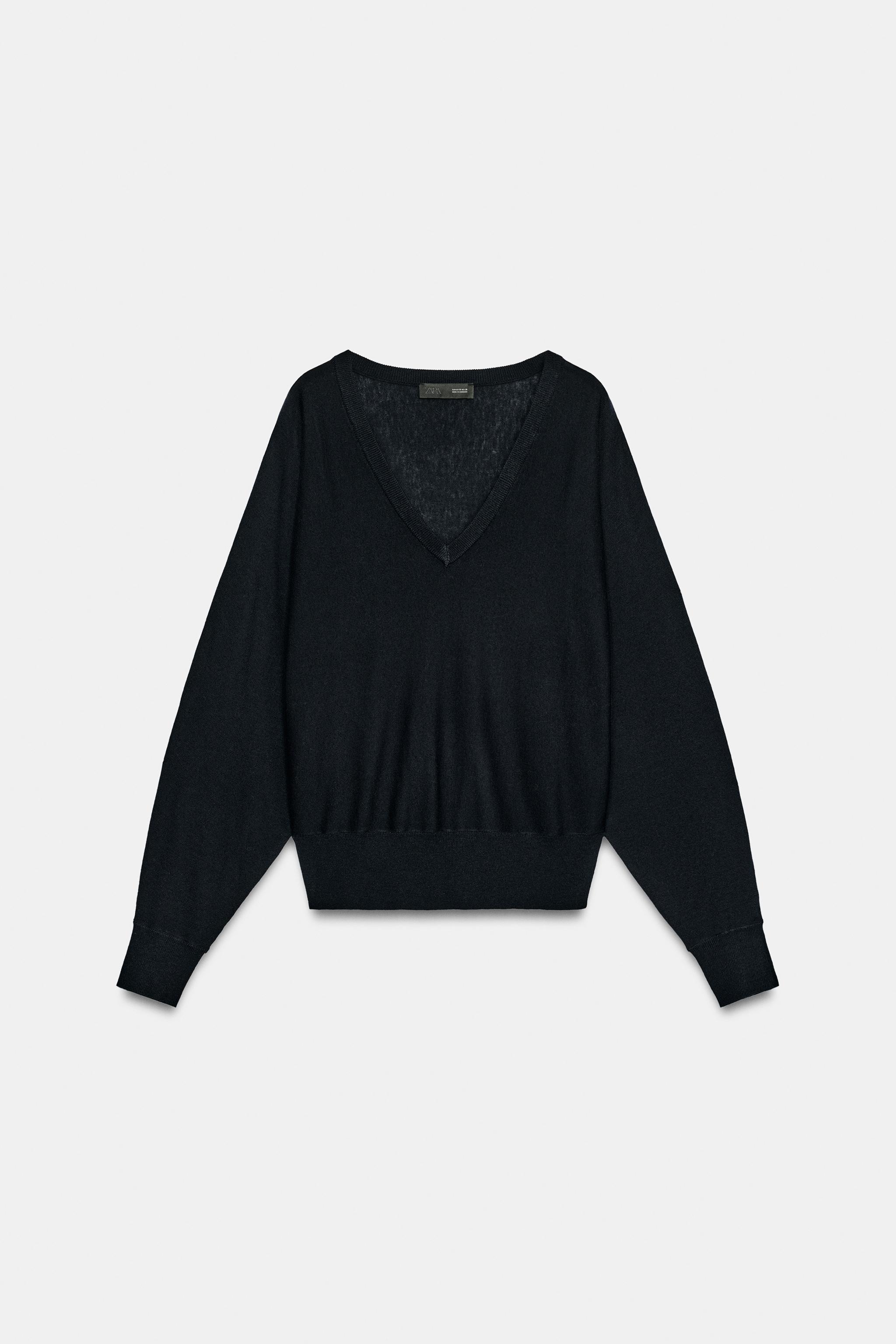Zara V Yaka Yünlü Kazak görsel 5