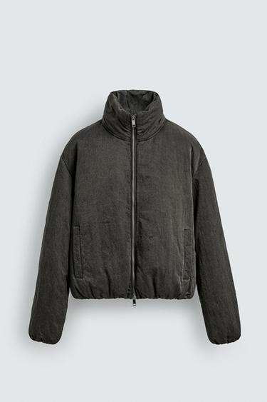 ÁO KHOÁC CHẦN BÔNG VẢI KỸ THUẬT - Màu nâu từ Zara