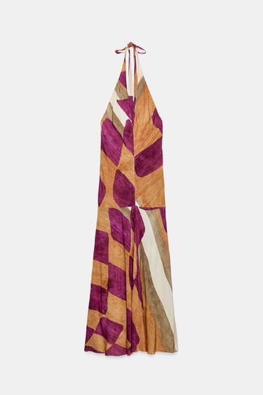 Zara ZW COLLECTION HALTER DRESS - Oranges