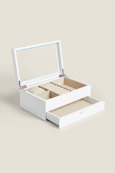 LACQUERED JEWELLERY BOX WITH DRAWER - White by Zara - Image 1
