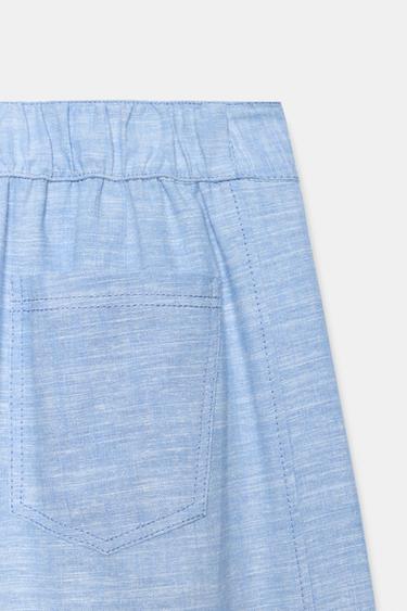 PANTALON LARGE AVEC LIN - Bleu clair de Zara - Image 5