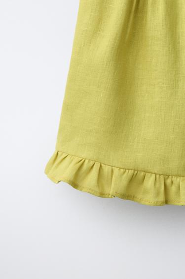 100% LINEN BERMUDA SHORTS - Olive green by Zara - Image 3