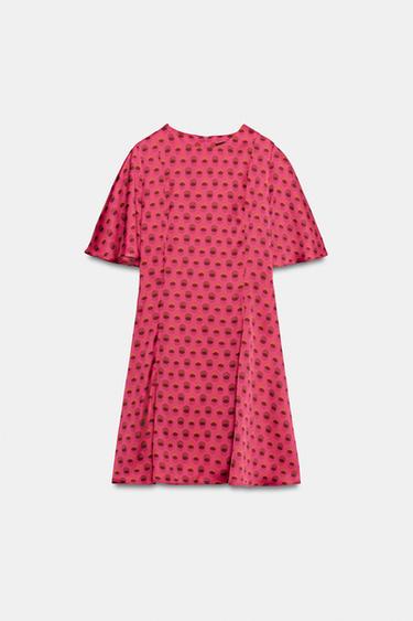 VESTIDO MINI ESTAMPADO - Fucsia de Zara - Imagen 0