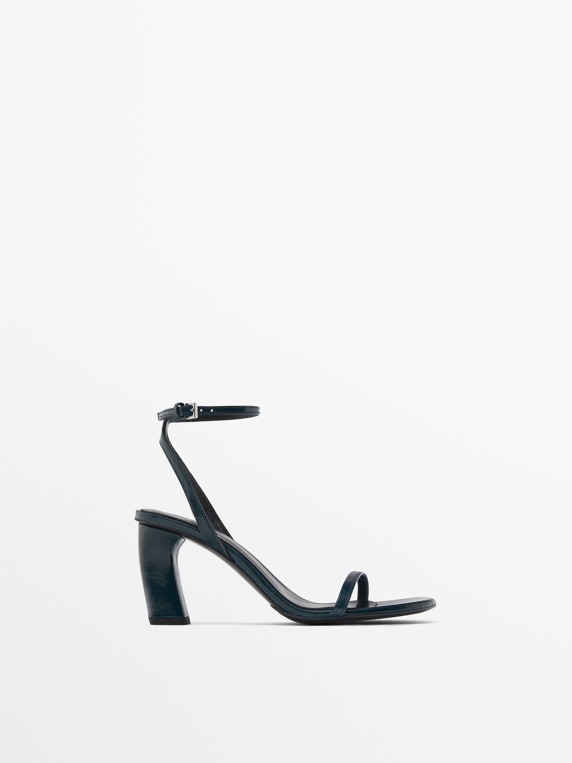 超高品質で人気の High-heel sandals with strap - STUDIO - Petrol Blue | ZARA 靴