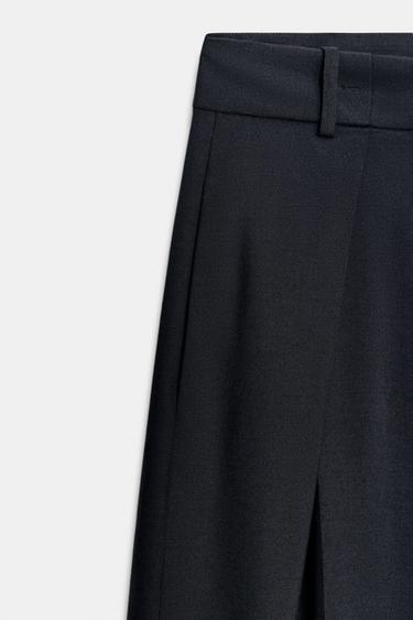 ZW COLLECTION WIDE-LEG TROUSERS WITH DARTS - Dark navy by Zara