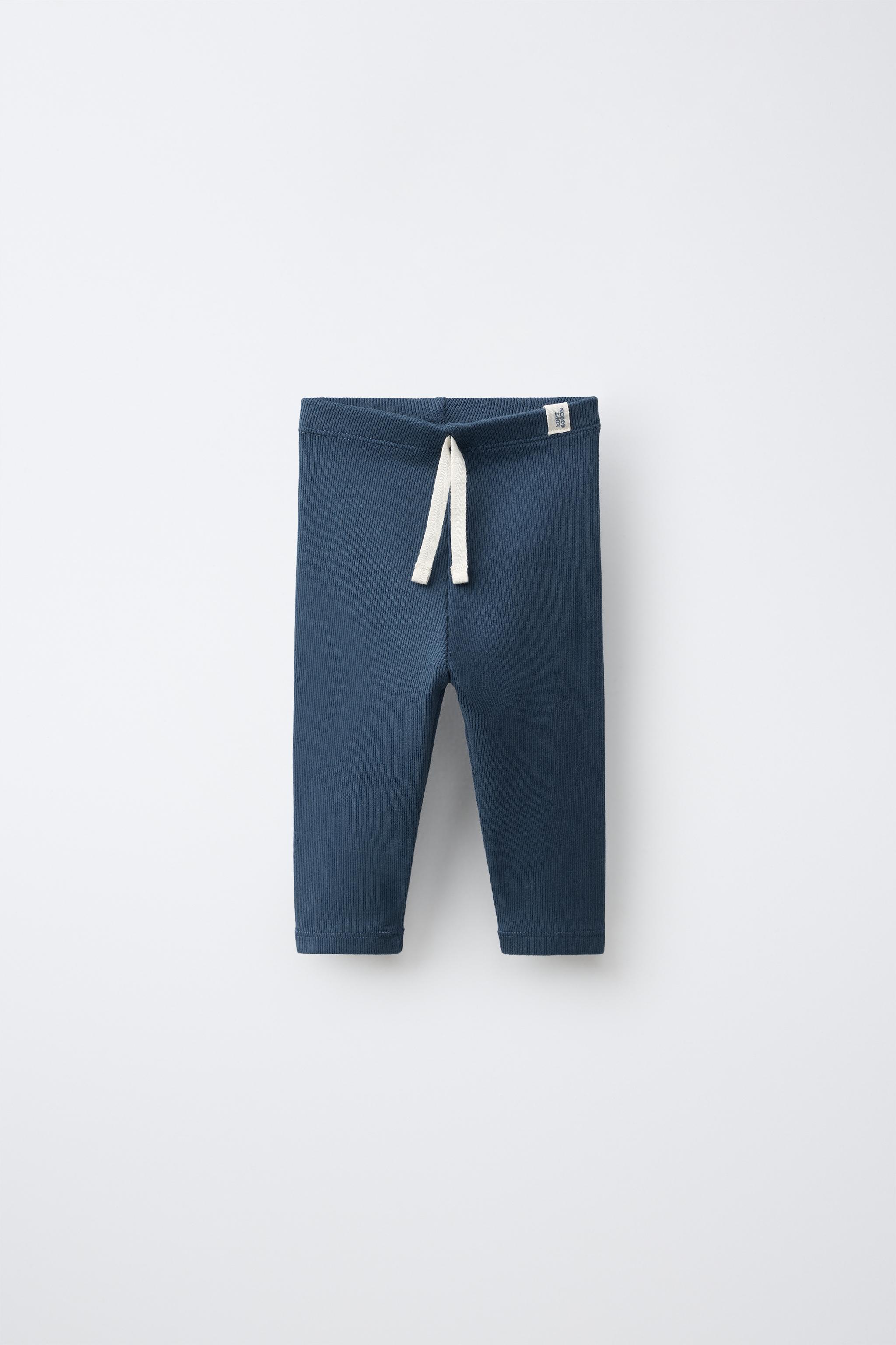 LABEL DETAIL RIBBED LEGGINGS