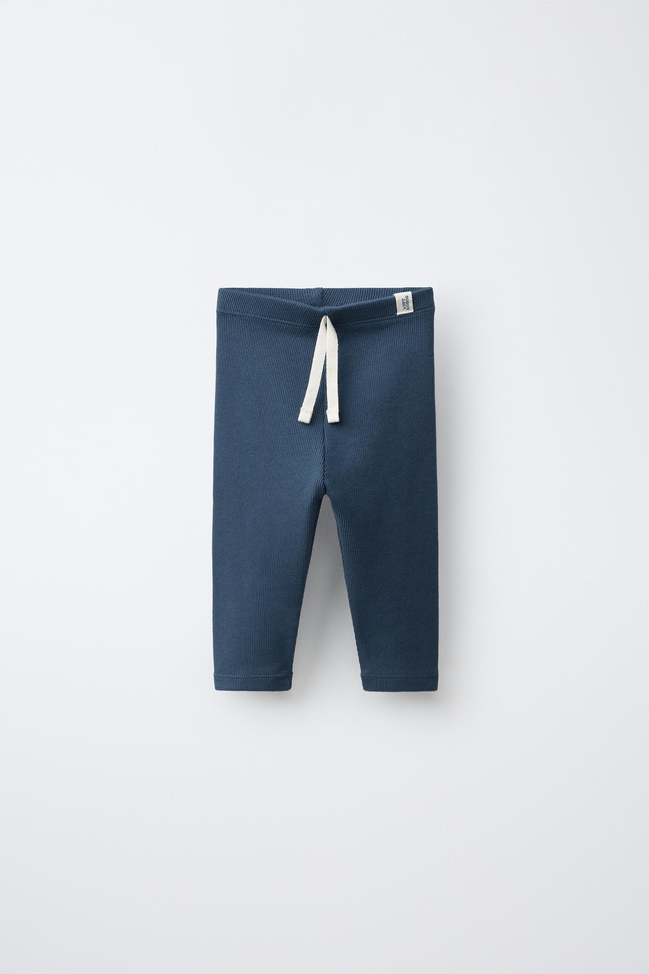 LABEL DETAIL RIBBED LEGGINGS — 474