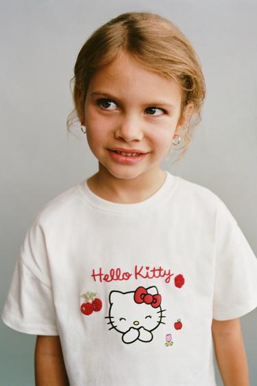 Zara 三麗鷗© HELLO KITTY 刺繡 T 恤 - 白色
