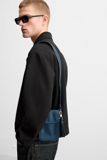 NYLON CROSSBODY BAG - Blue by Zara - Image 0