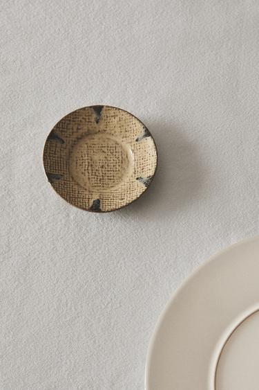 TEXTURED STONEWARE SIDE PLATE - Ecru / Blue by Zara - Image 5