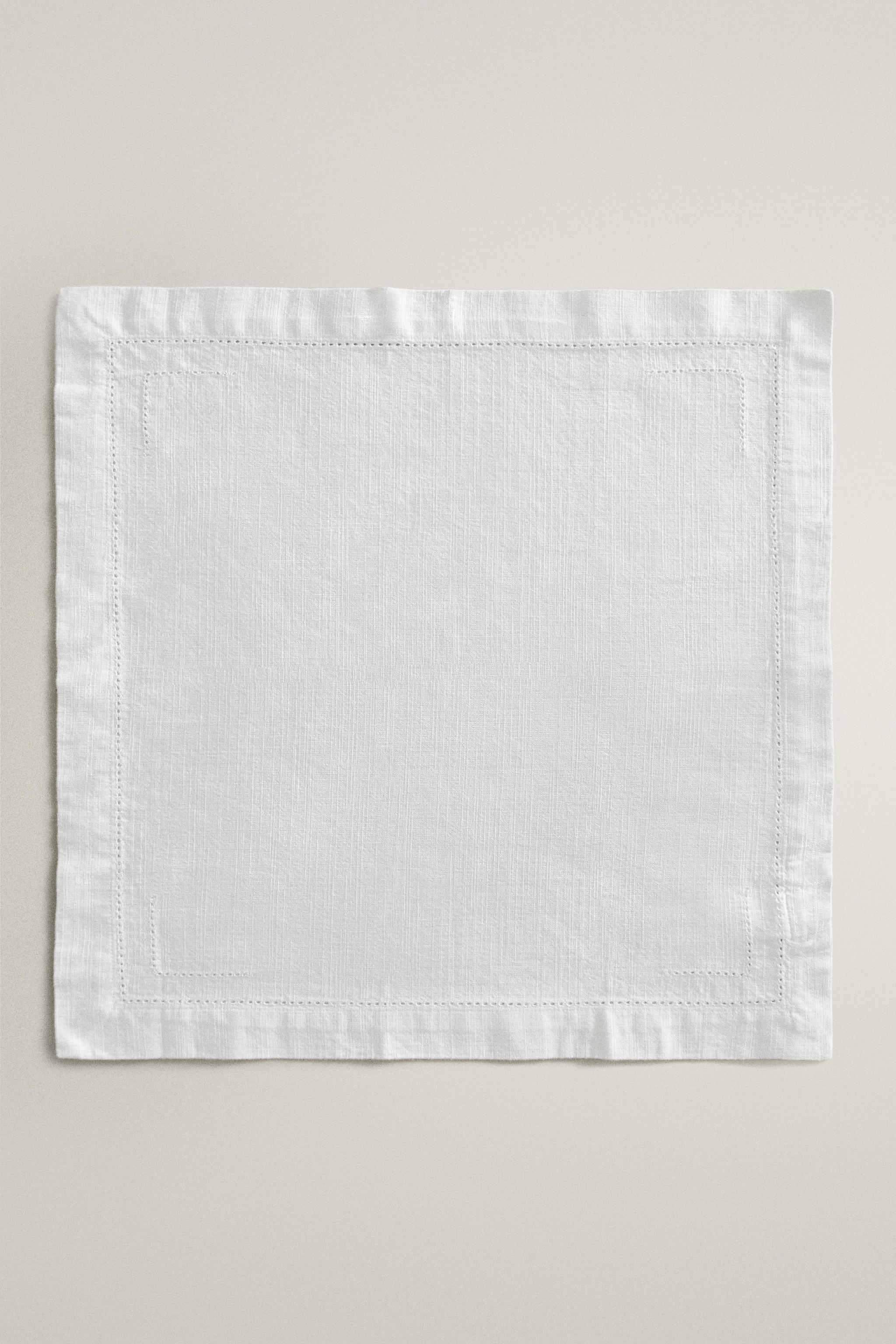LOT DE 2 SERVIETTES TABLE EN COTON JOUR ÉCHELLE
