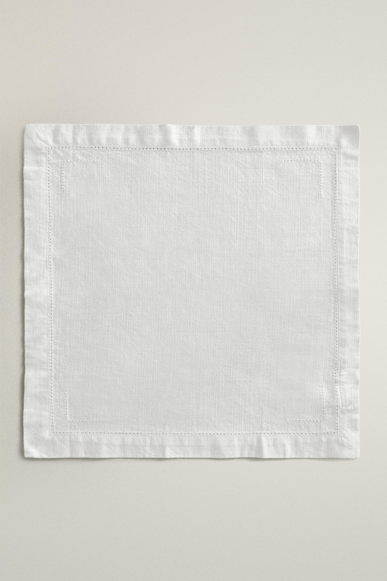 COTTON HEMSTITCHED NAPKINS (PACK OF 2) — White