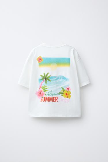 T-SHIRT IMPRIMÉ SUMMER - Blanc de Zara - Image 1