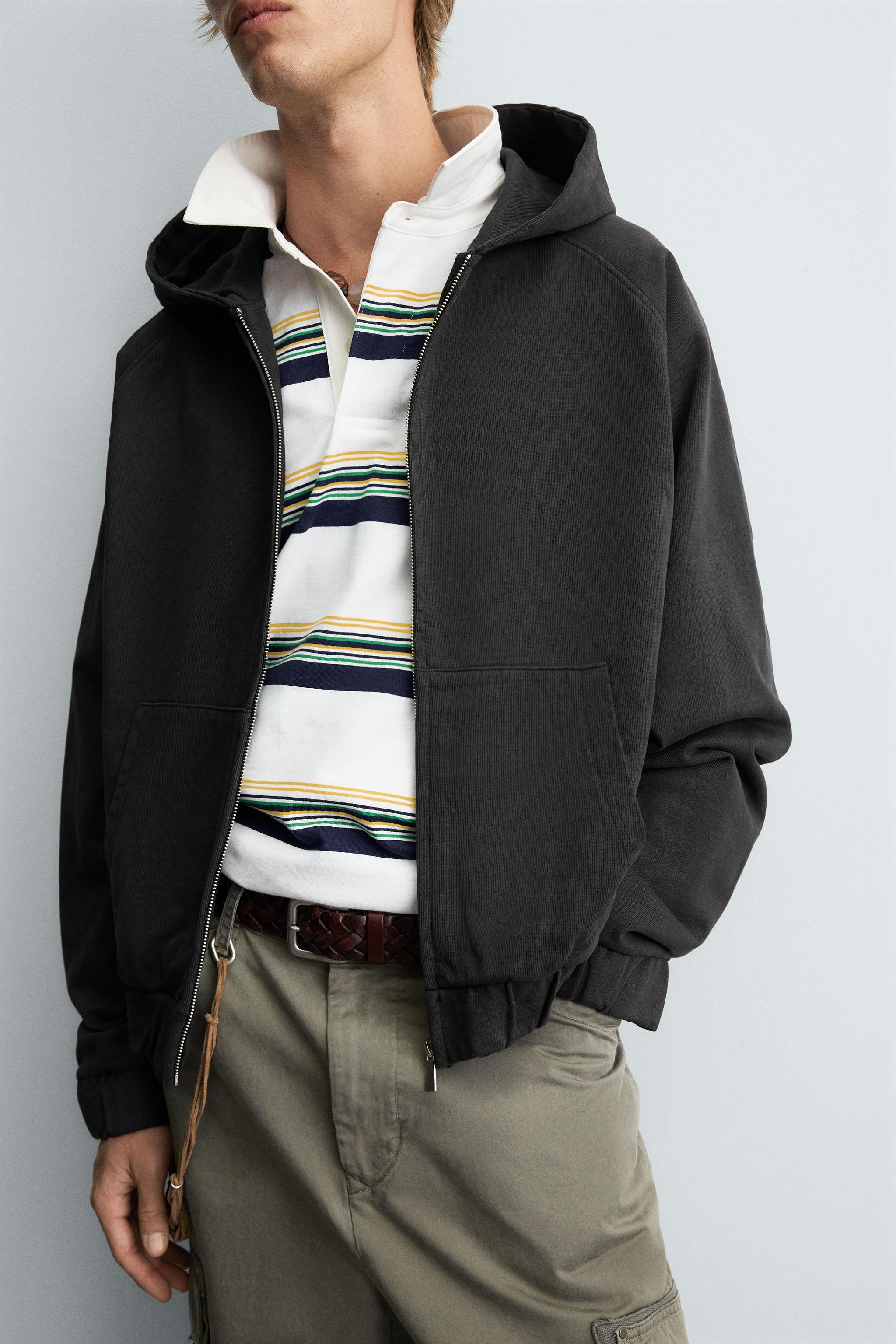 ZARA ボクシーフィット　フーディ　短丈 ジップパーカー　完売品 org.jpg