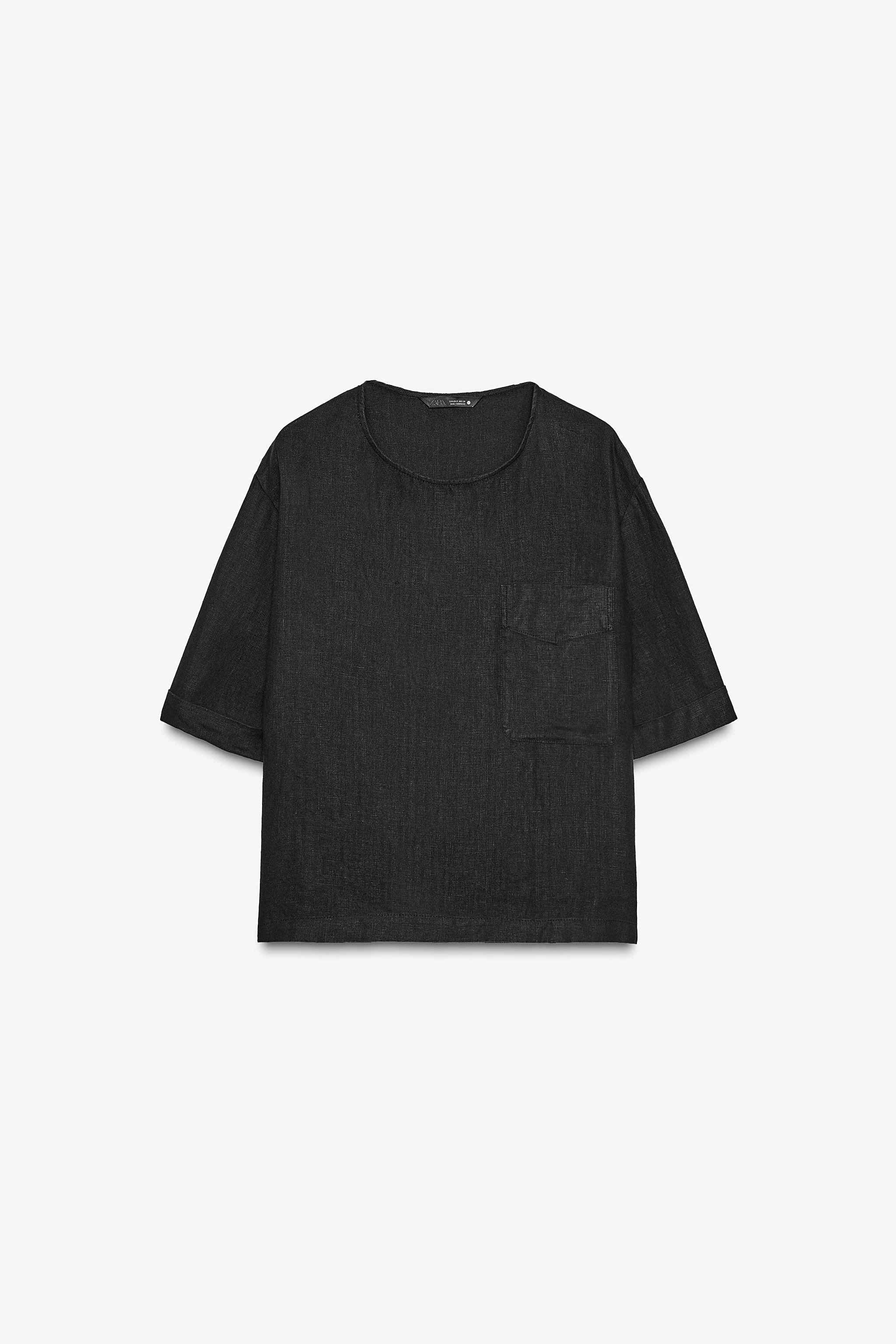 ZW COLLECTION LINEN SHORT SLEEVE TOP