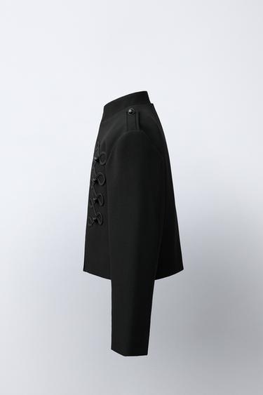 VESTE CINTRÉE À BOUTONS - Noir de Zara - Image 4