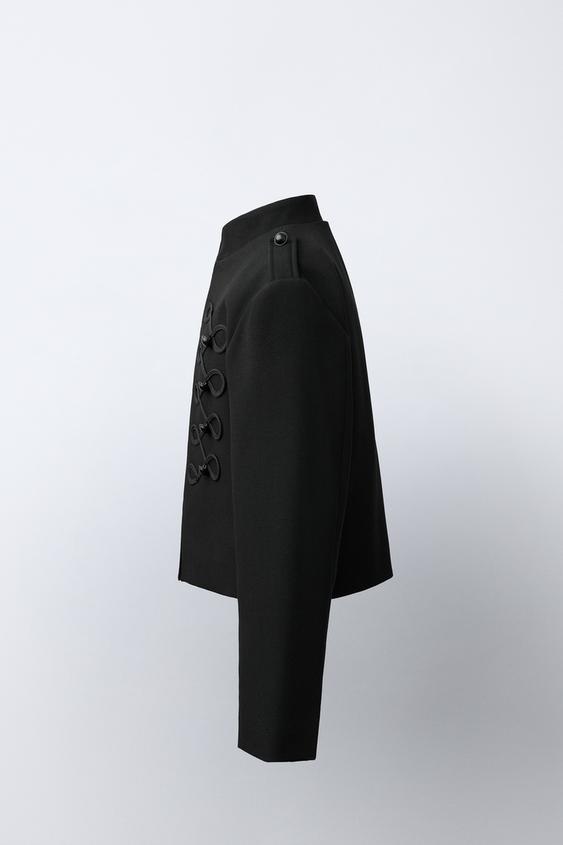 VESTE CINTRÉE À BOUTONS - Noir de Zara - Image 4