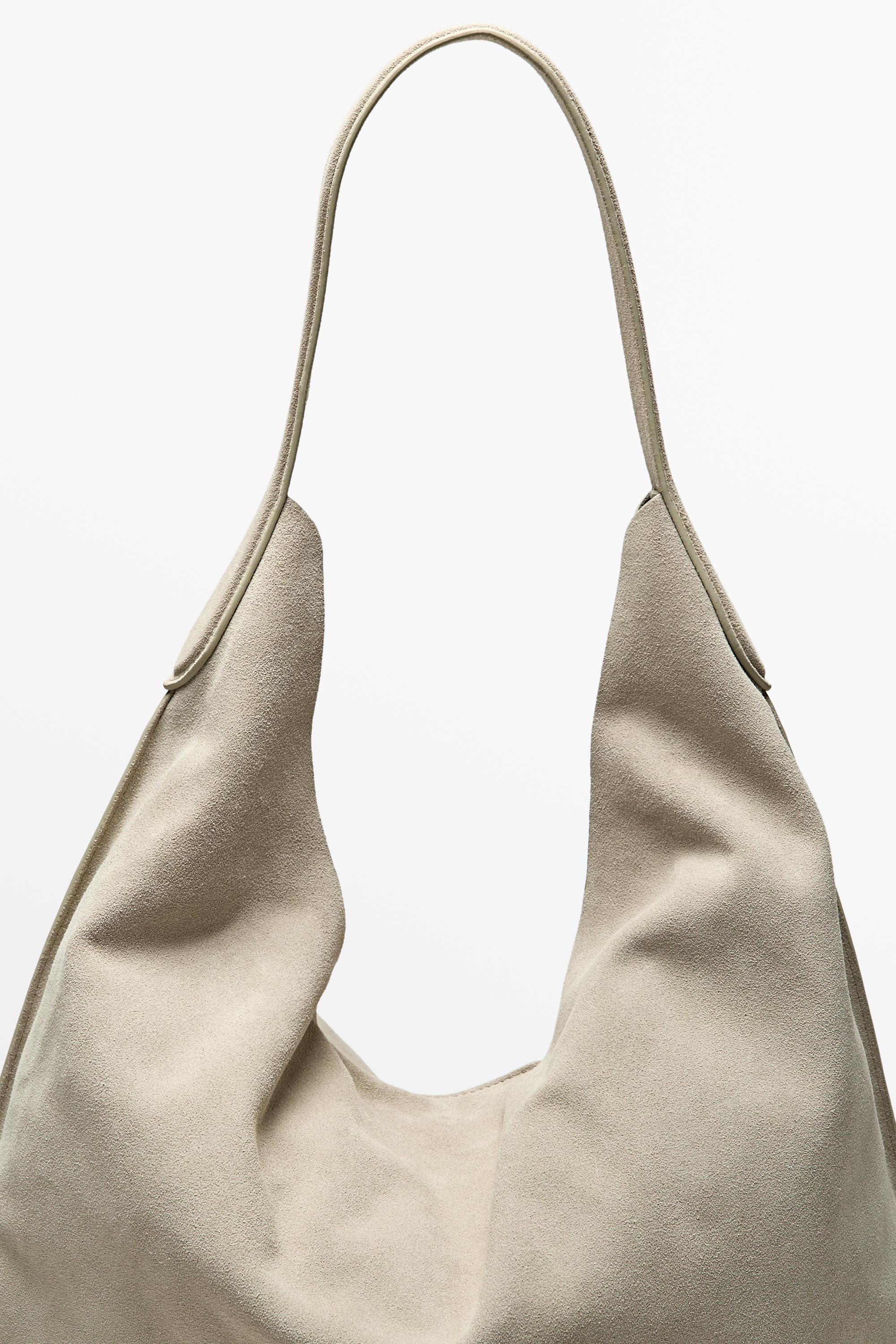 Maxi split suede leather shoulder bag