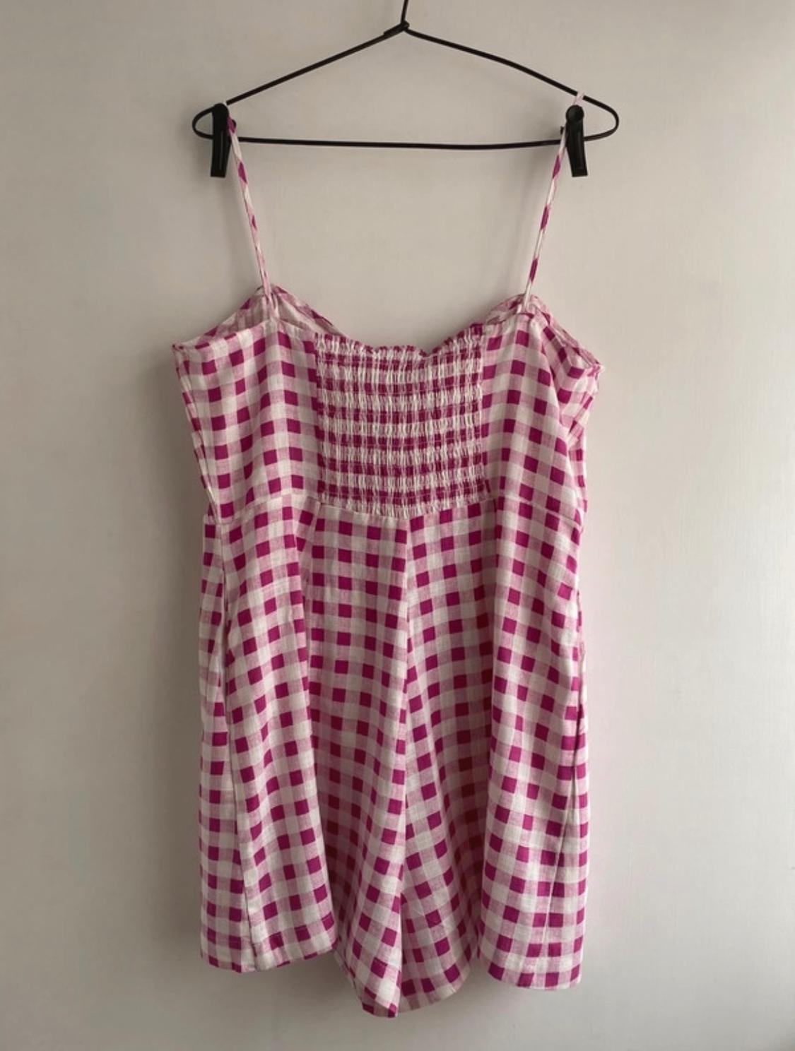 GINGHAM LINEN BLEND PLAYSUIT - Image 3