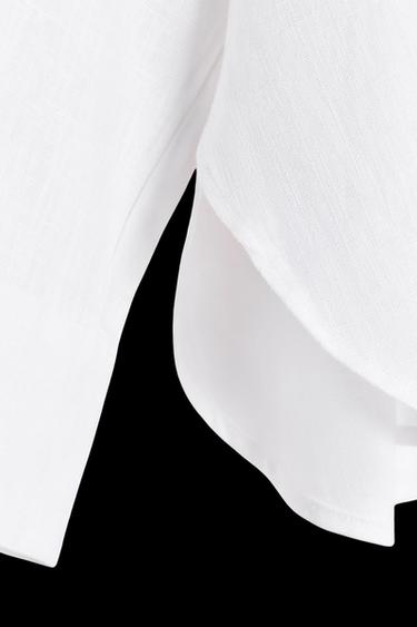 OVERSIZE-HEMD AUS LEINENMISCHGEWEBE - Weiß von Zara
