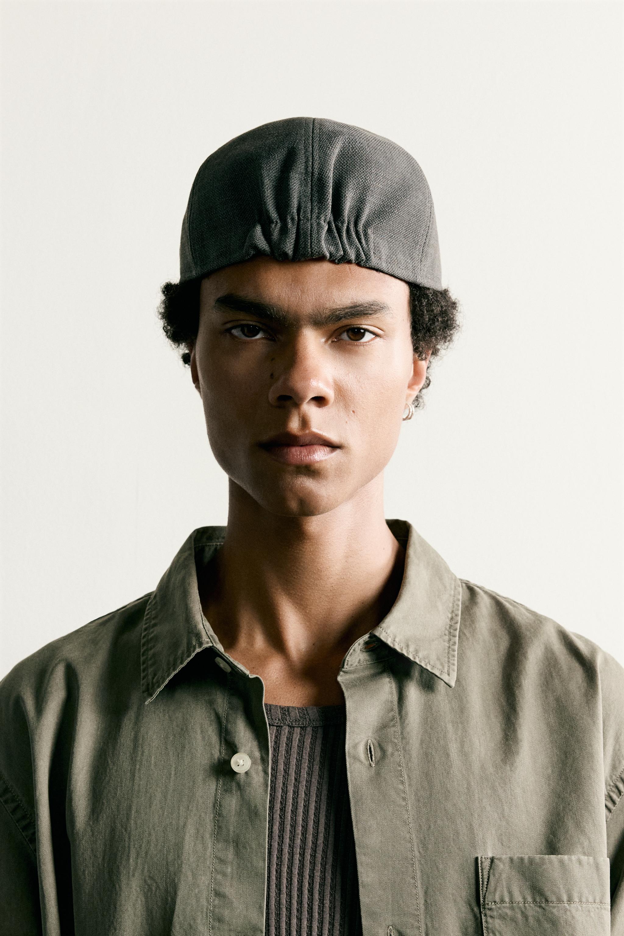 STRUCTURED BERET — Blue gray