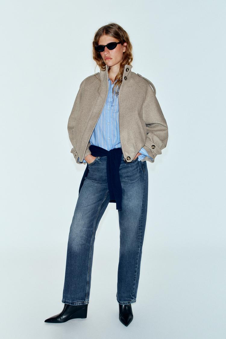 BOMBER JACKET WITH TAB DETAIL