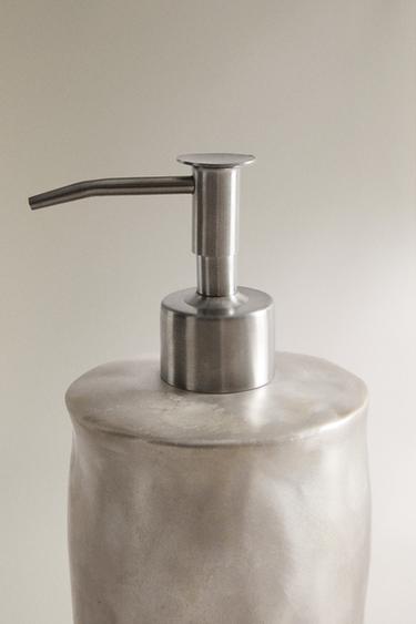 SHINY CERAMIC SOAP DISPENSER - Silver by Zara - Image 1