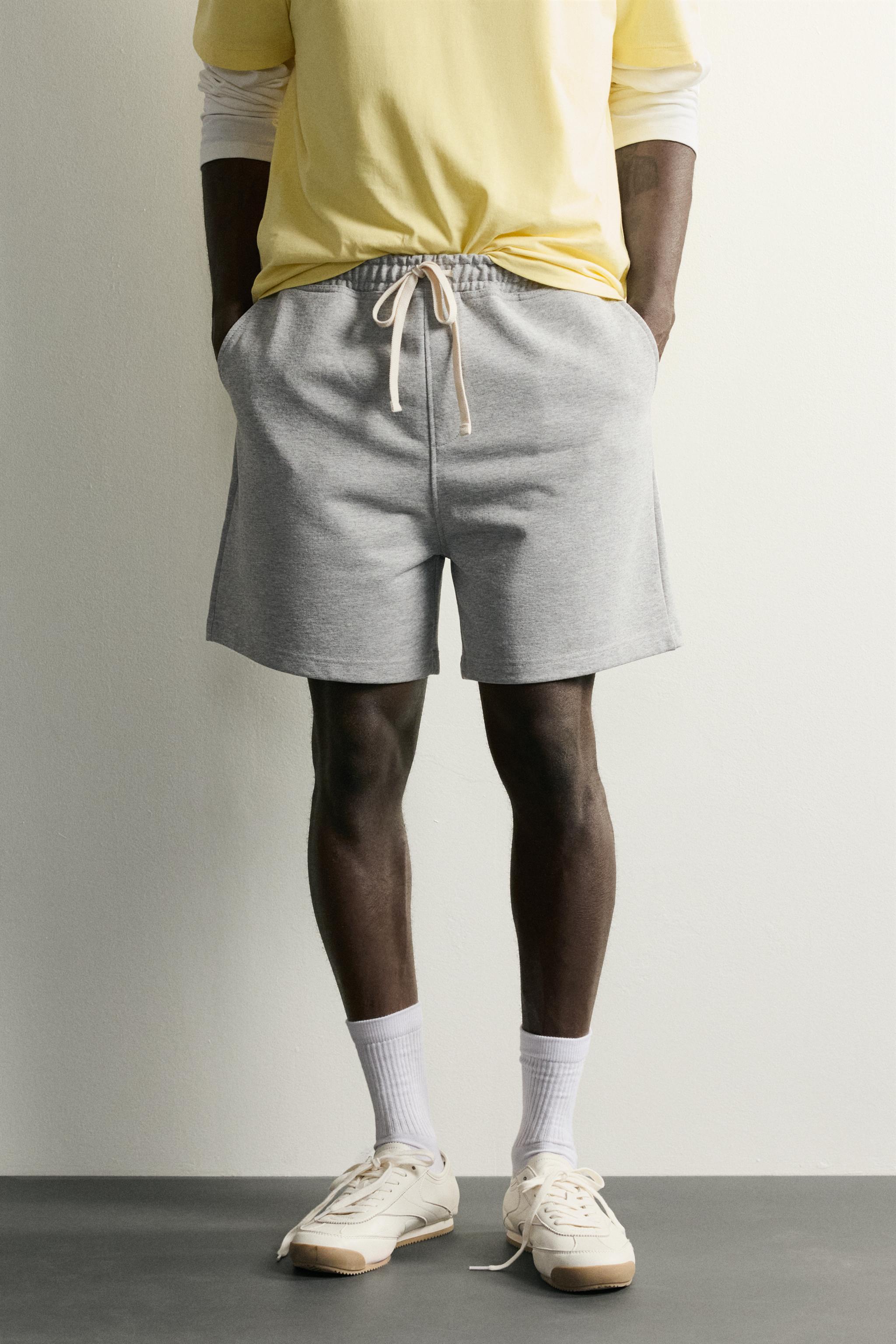 RELAXED FIT SWEATSHORTS — Gray marl