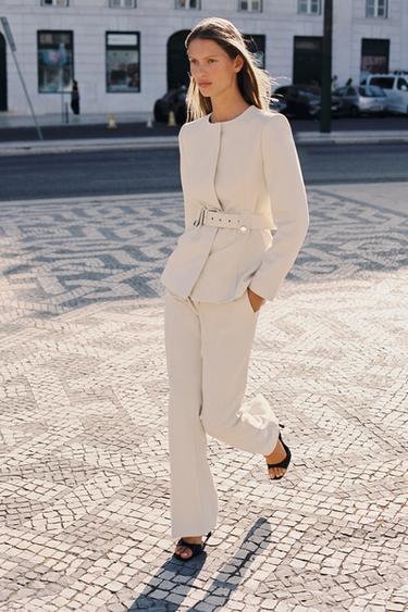 FLARE TROUSERS - Ivory by Zara