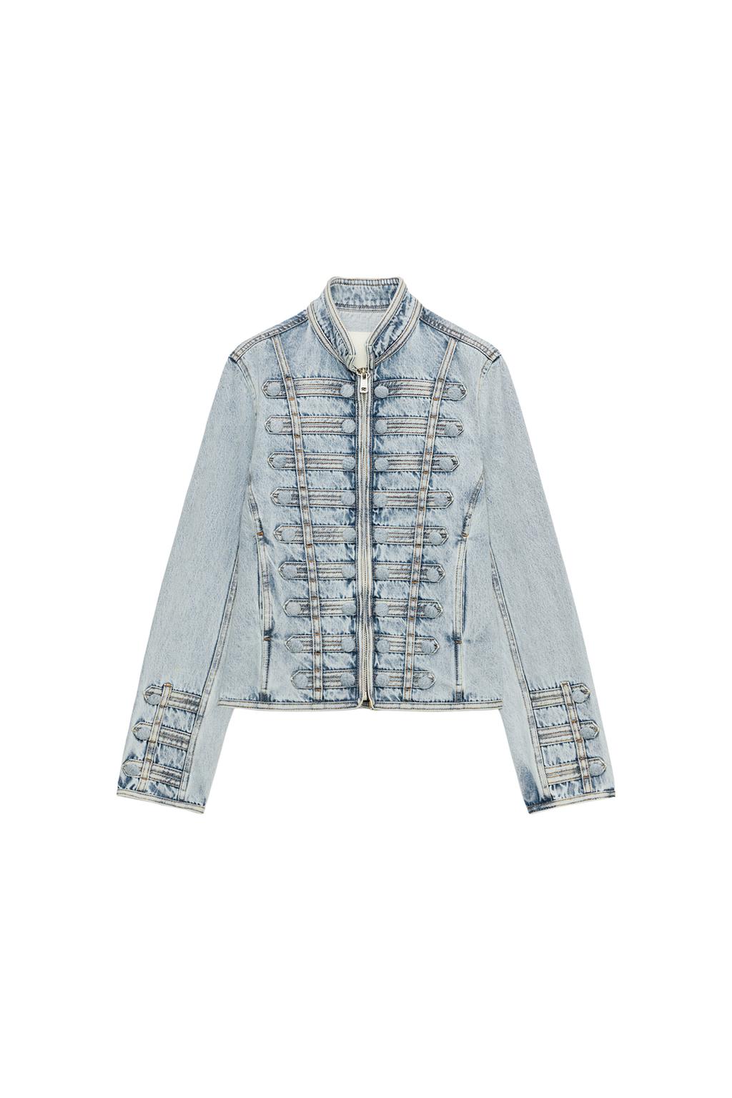ZW COLLECTION FITTED BUTTON DENIM JACKET - image 3