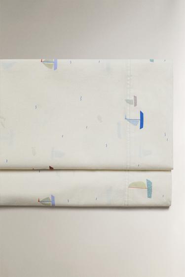 LENZUOLO DI SOPRA BARCA A VELA IN COTONE - Multicolore di Zara - Immagine 0