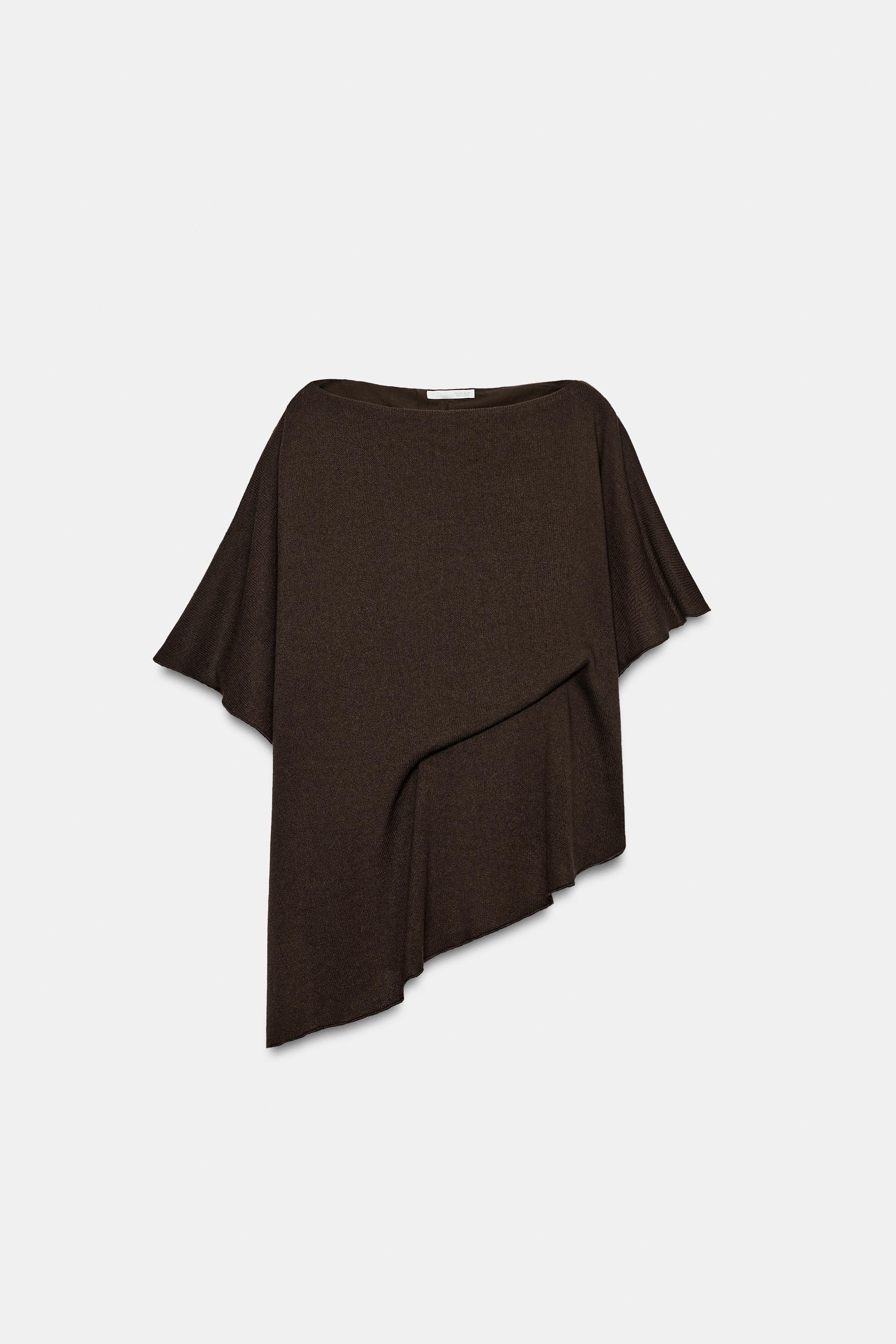 Женские топы Zara DRAPED CAPE TOP — фото 6