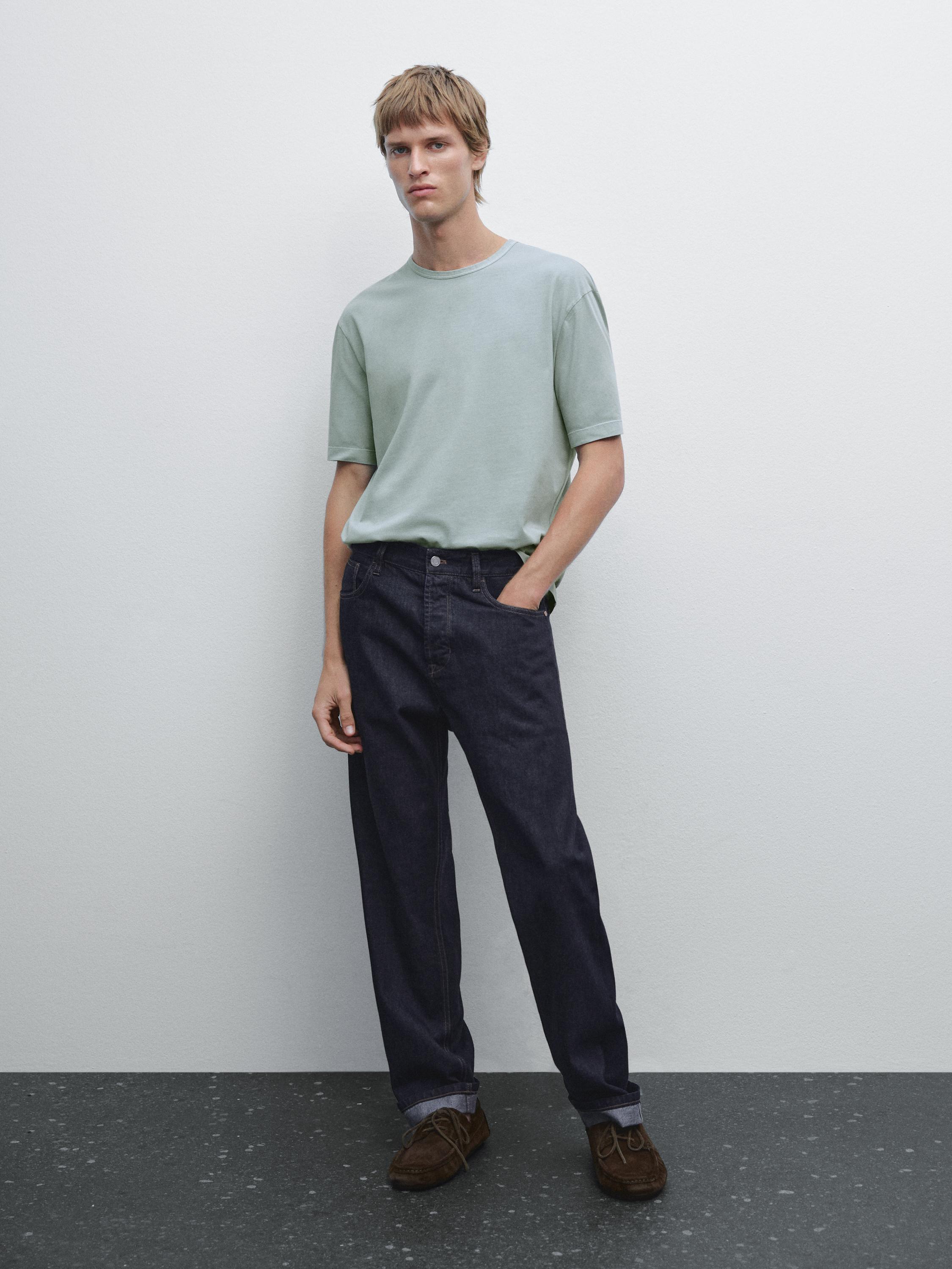 Distressed-effect short sleeve T-shirt