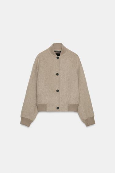 JAQUETA BOMBER COM LÃ ZW COLLECTION - Pedra da Zara - Imagem 0