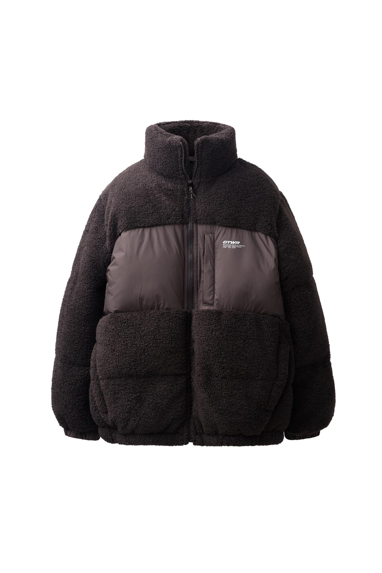 COMBINED PADDED FAUX SHEARLING JACKET