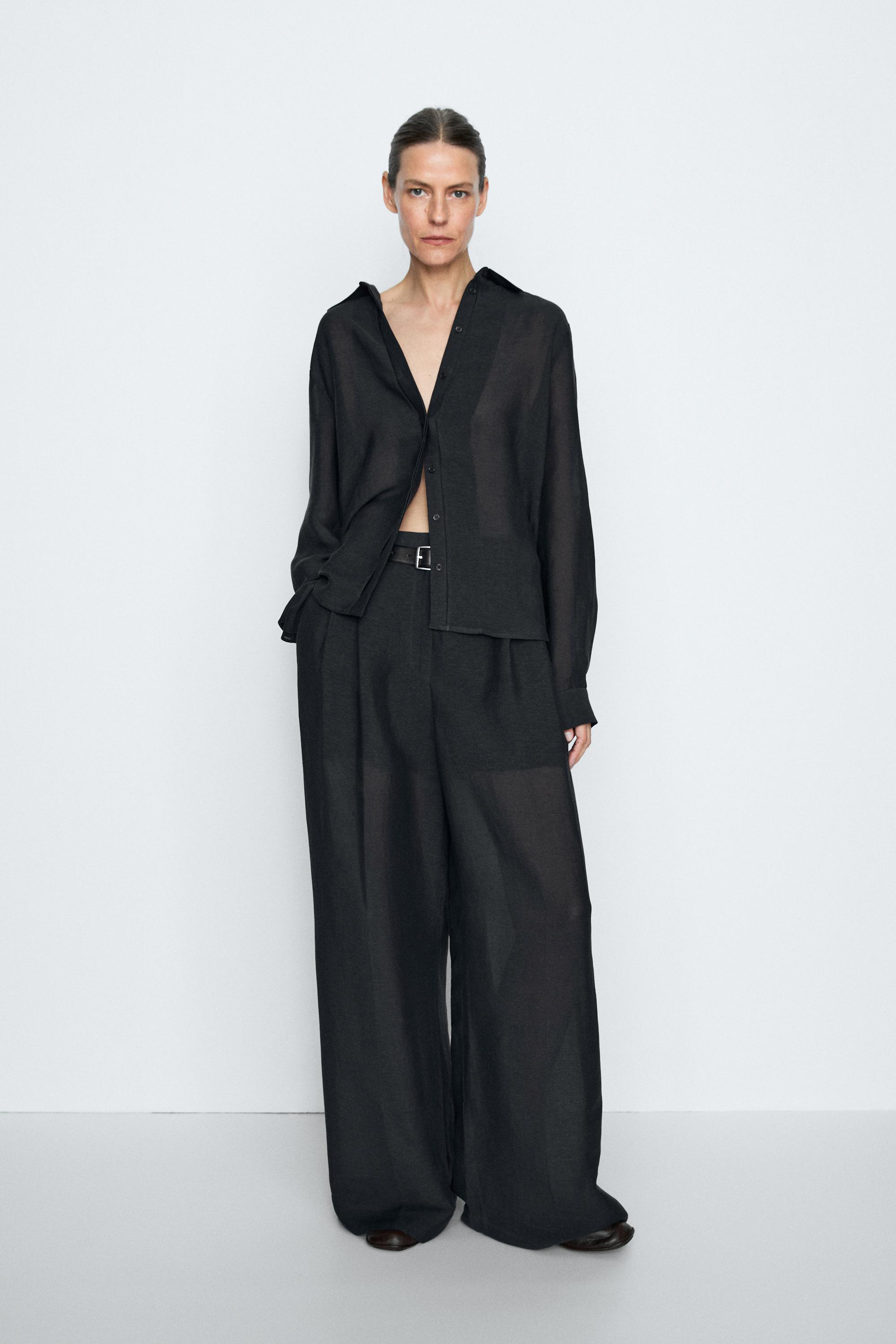 STUDIO semi-sheer flowing shirt