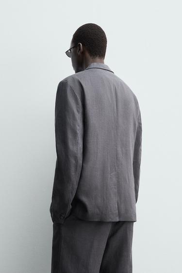 BLAZER COSTUME 100 % LIN - Gris foncé de Zara - Image 2
