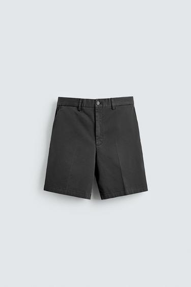 REGULAR FIT CHINO BERMUDA SHORTS - Navy blue by Zara
