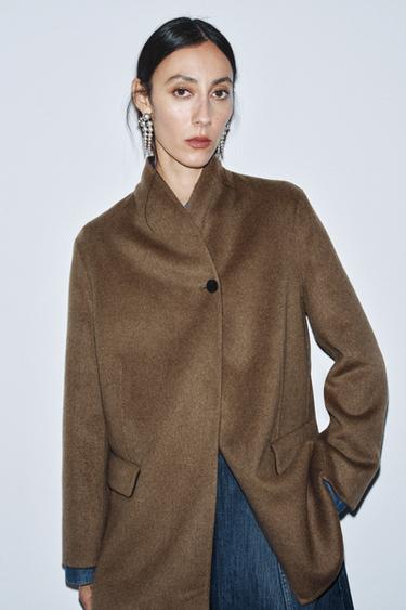 OVERSIZE WOOL BLEND BLAZER ZW COLLECTION - Brown by Zara