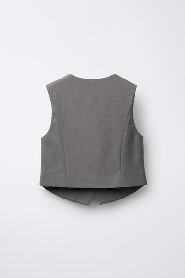 GILET TAILLEUR PIED-DE-POULE - Vison de Zara - Image 1
