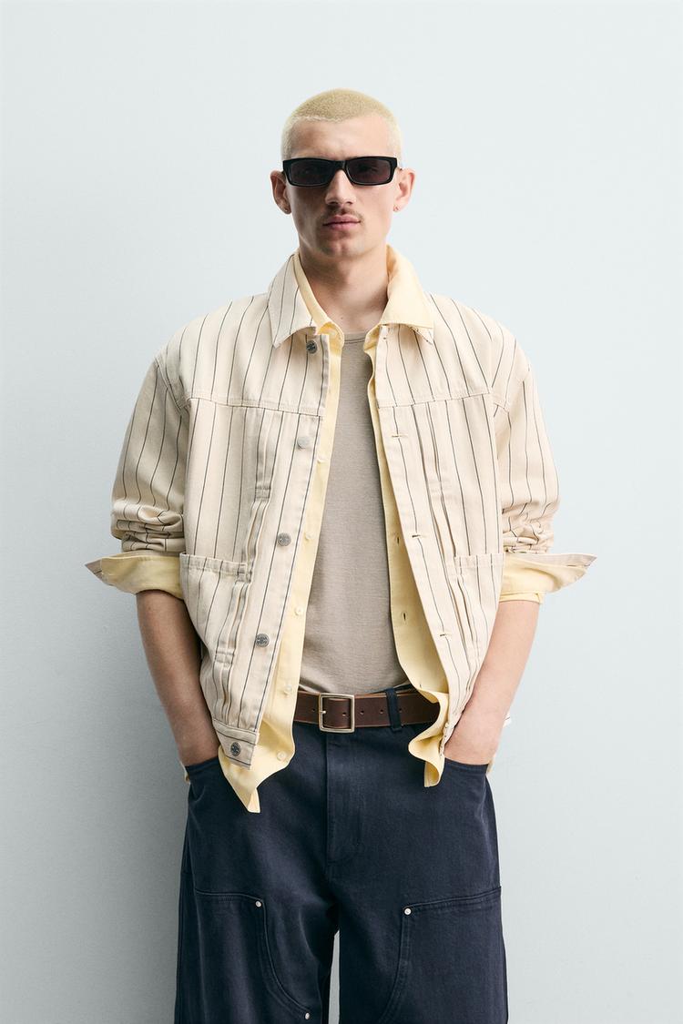 ZARA RELAXED FIT PINSTRIPE JACKET