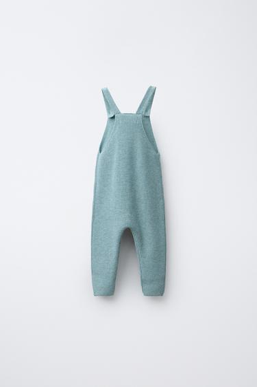 KNIT STRAPPY DUNGAREES - Green / Blue by Zara - Image 1