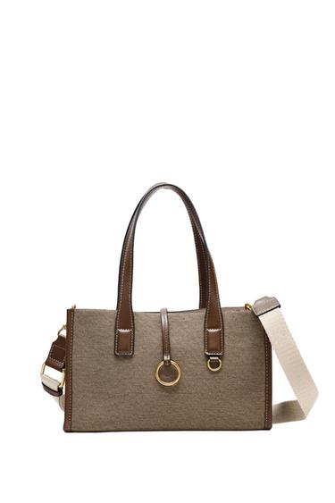 WOVEN TOTE BAG - Taupe Grey by Zara - Image 0