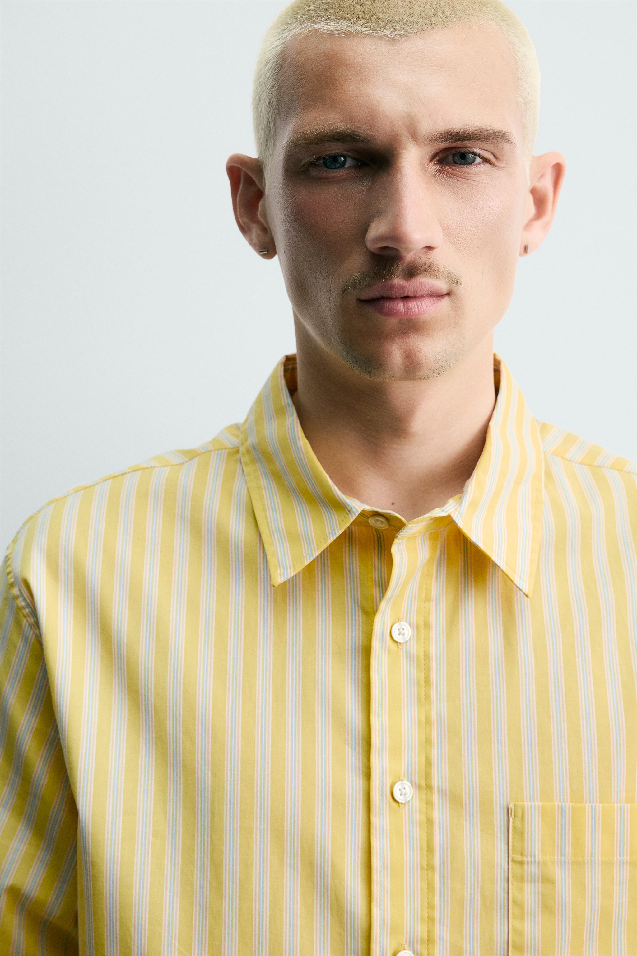 LEMON PRINT STRIPED SHIRT