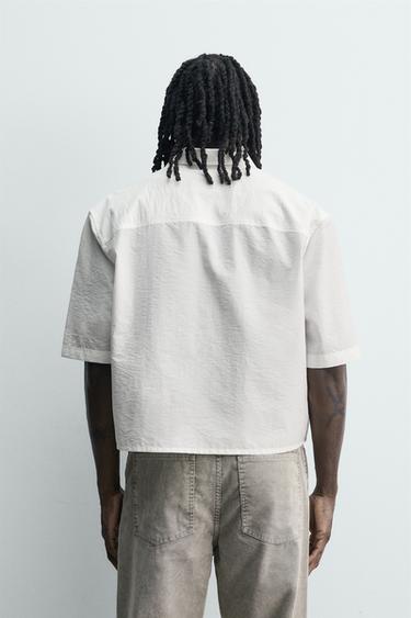 CHEMISE COUPE BOXY À POCHE - Blanc de Zara - Image 2